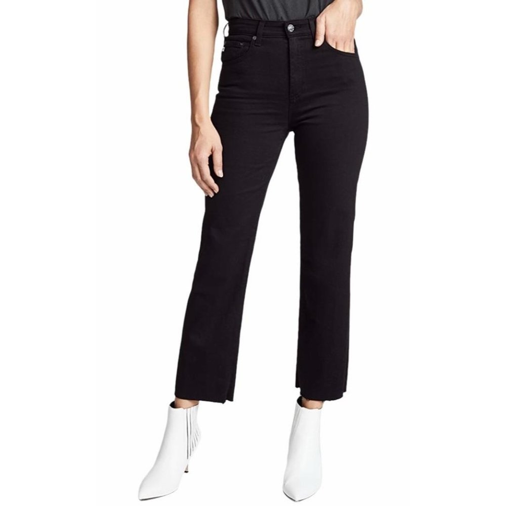 AG black Rhett high waisted straight crop jeans 30
